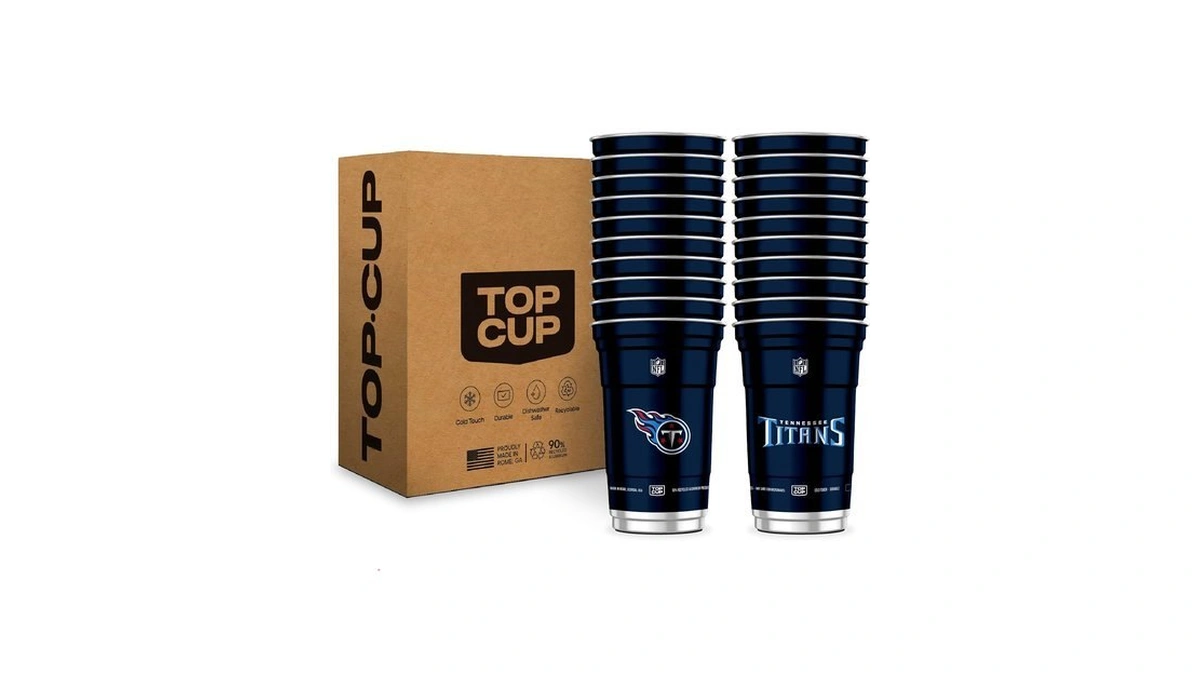 Top Cup Nfl Tennessee Titans Aluminum Party Cups, 20oz, 20