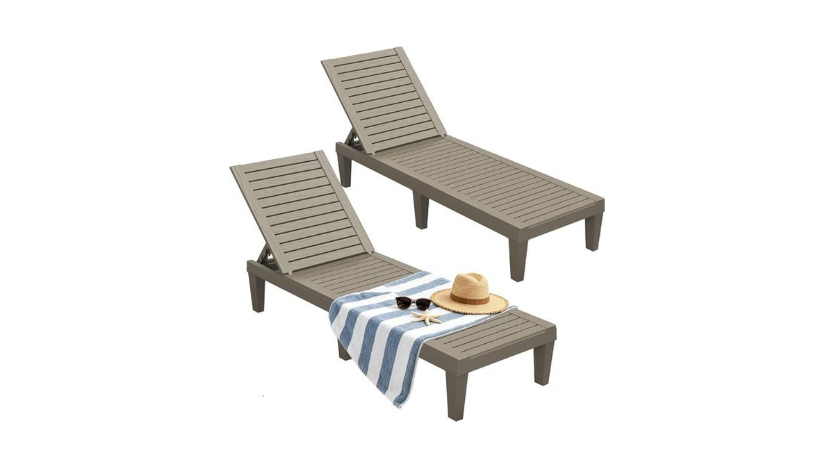 Kamaboko Hdpe Outdoor Pool Lounge Chairs With 5-level Adjustable Backrest