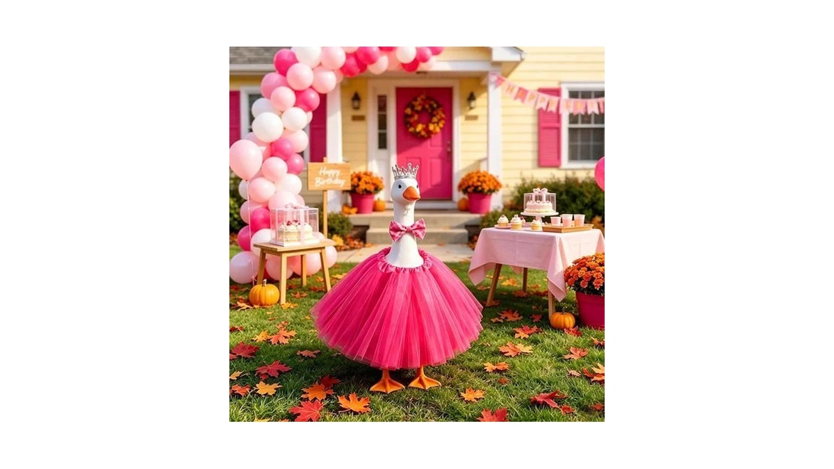Yuboo Princess Fall Porch Goose Outfit Rose Birthday Goose Clothes