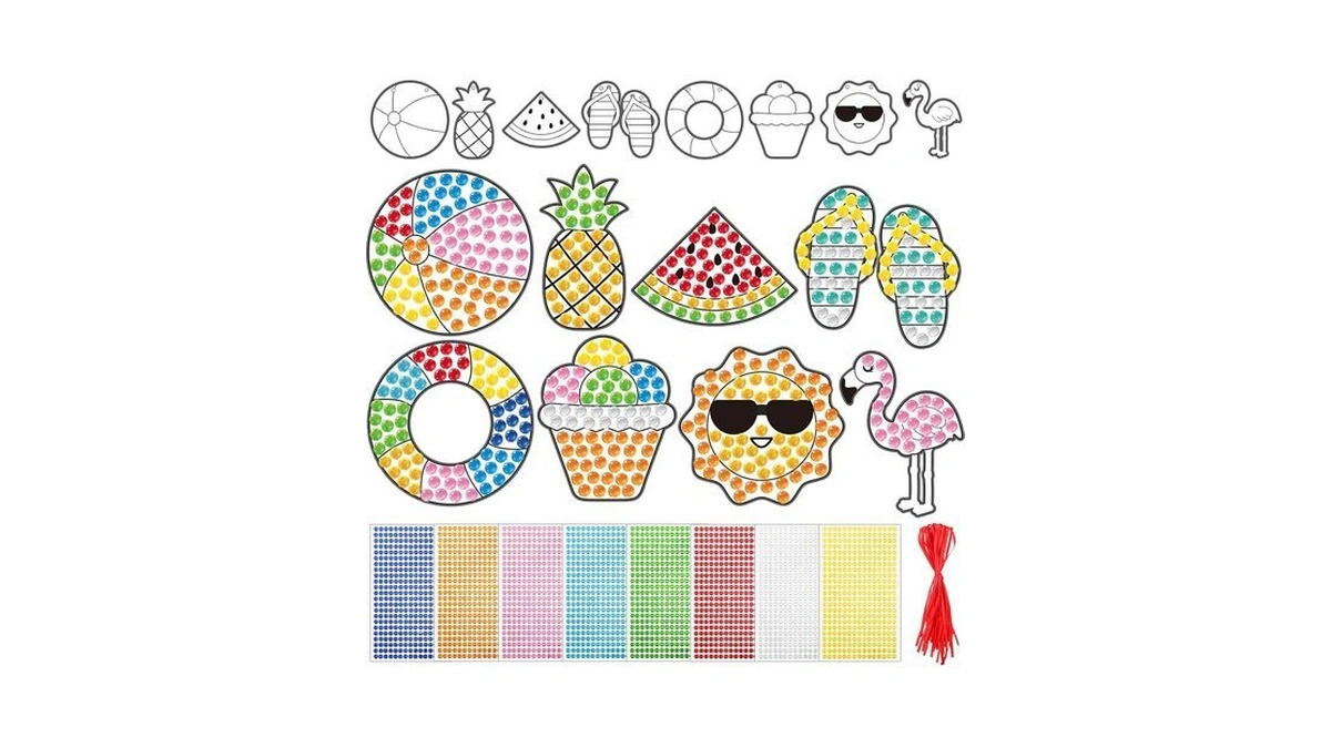 Mooliwe 24 Sets Summer Craft Kit Summer Diamond Art Kits