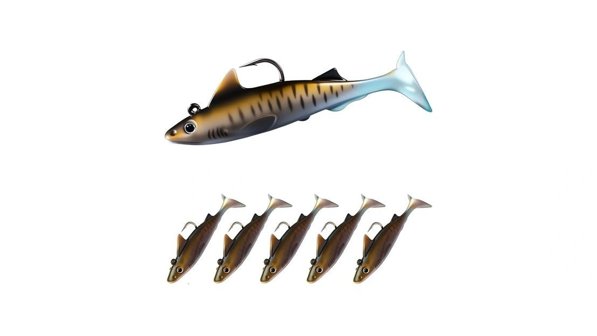 Pristis 6 Pcs Sharkita Jig Head Soft Pre-rigged Paddle Tail