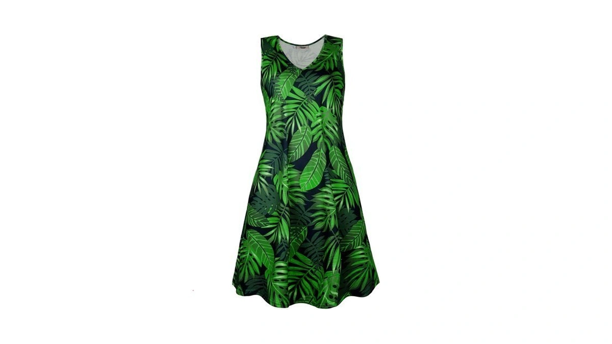 Ivicoer Women's Summer Beach Dresses V-neck Floral Printed Tank Swing