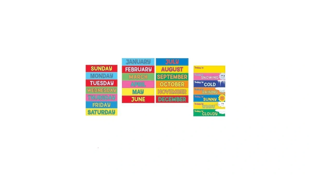 Hygloss 26-pcs Wall Calendar Cards, 12 Months, 7 Days Of