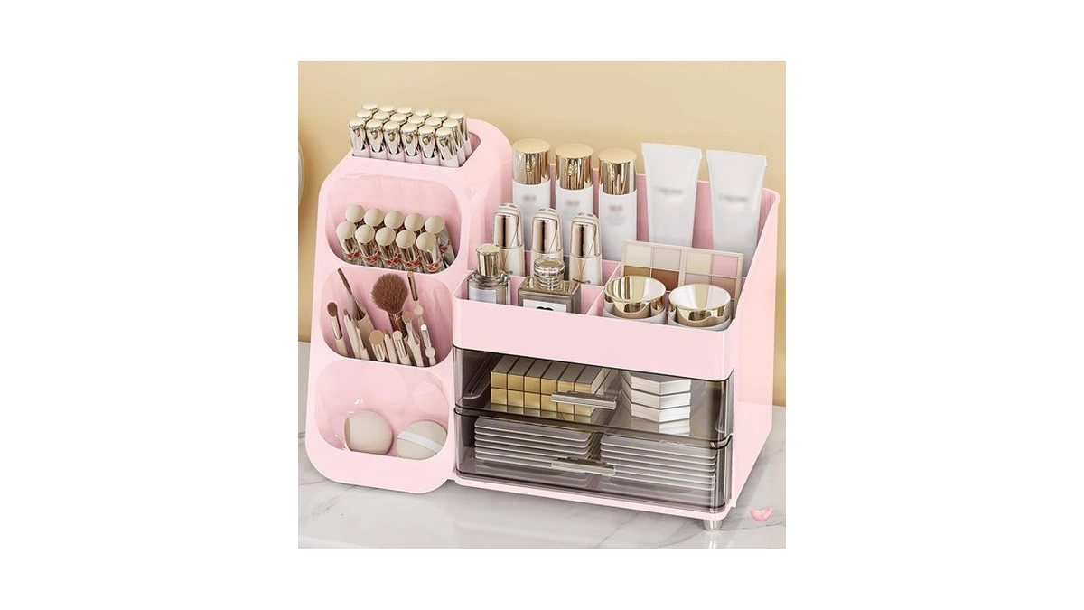 Anylady Large Capacity Makeup Organizer Countertop With Makeup Brush Holder