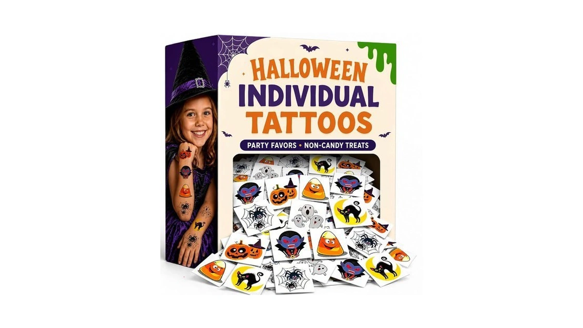 Artcreativity Halloween Temporary Tattoos For Kids - Pack Of 144-2
