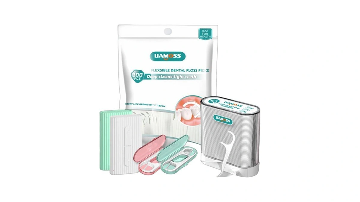 Liamoss Dental Floss Picks Dispenser,228 Count Tootpicks Sticks Flossers,the Perfect