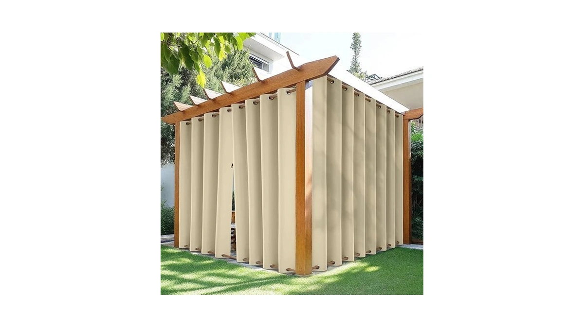 Hdcaxkj Waterproof Outdoor Curtains For Patio With Zipper Top &