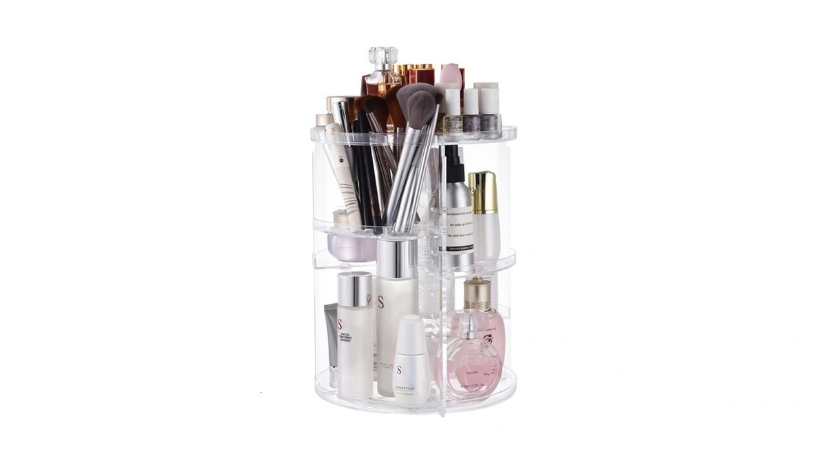 Seinlife 360 Rotating Makeup Organizer,diy Adjustable Spinning Holder,foldable Cosmetic Storage