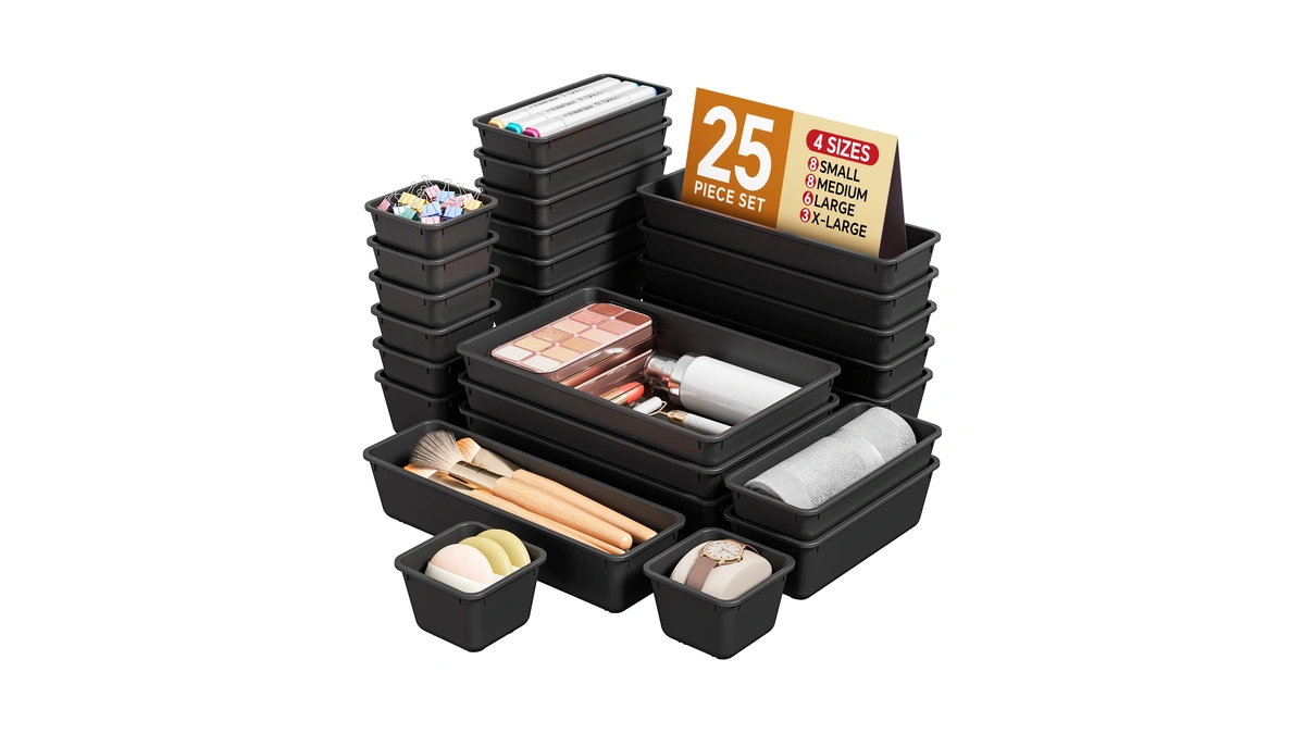 Amazon : Kemethy 25 Pcs Plastic Drawer Organizers