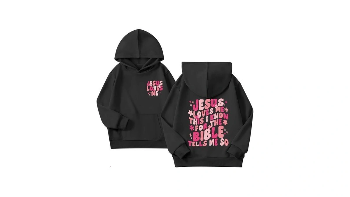 Zoemghc Girl's Christian Graphic Hoodie God Jesus Loves Me Hoodies