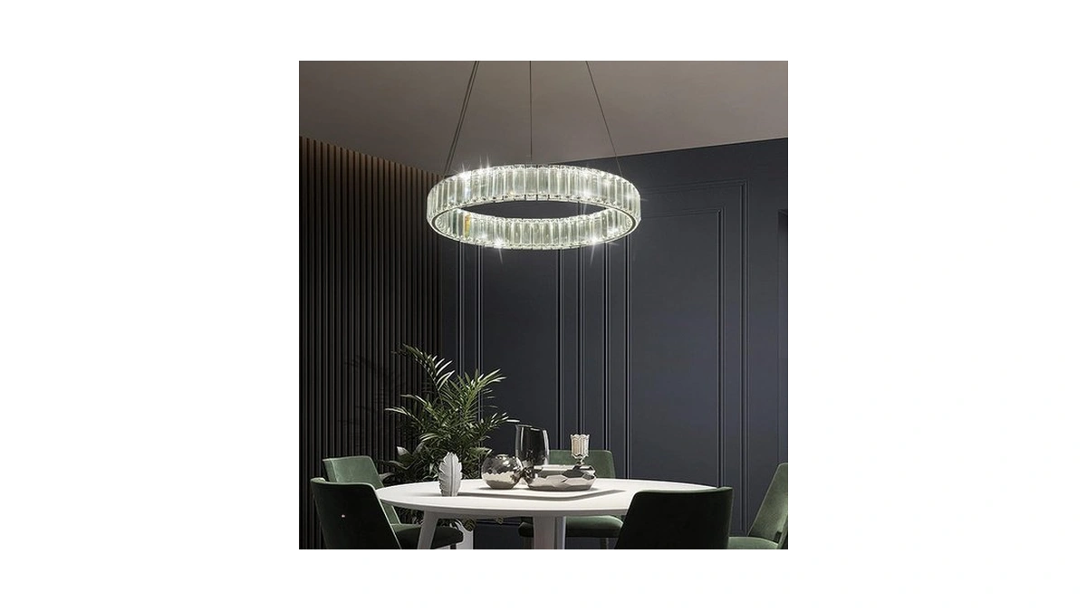 Yomay Modern Crystal Chandeliers Dimmable Led 20inch