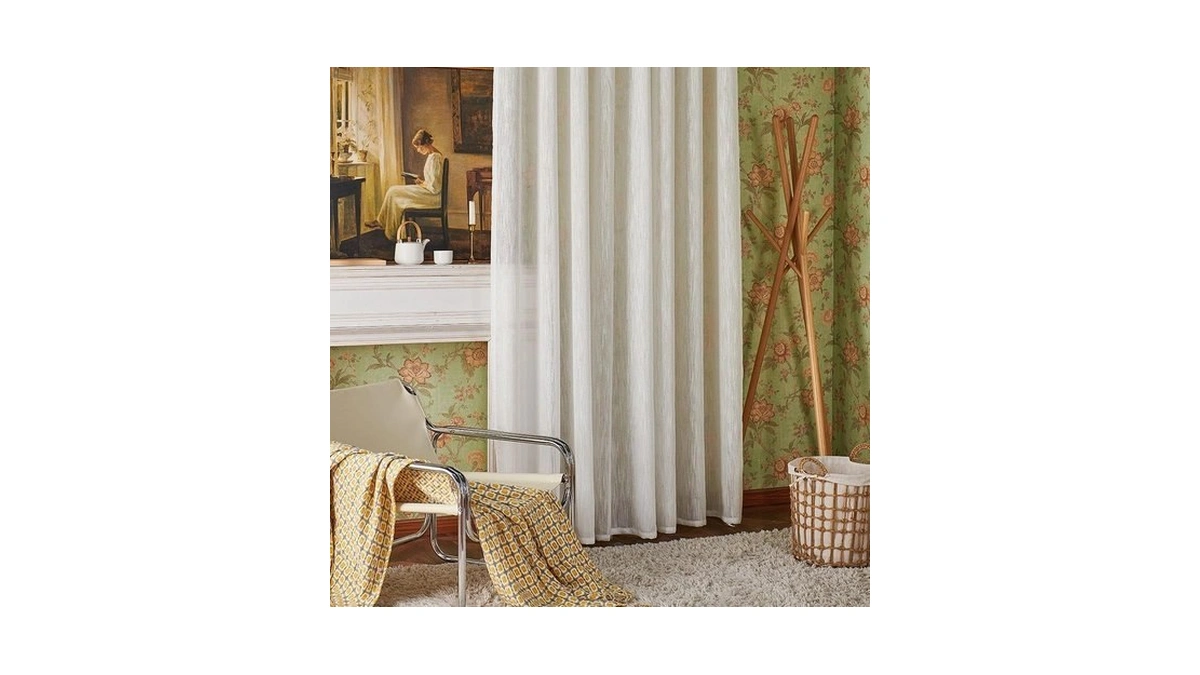Napearl Sheer White Voile Curtains 84 Inches Long, Light Filtering