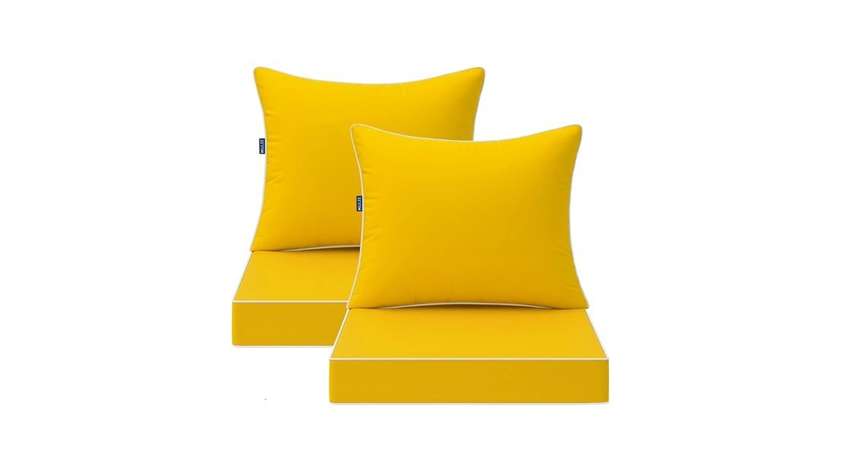 Miulee Yellow Outdoor Seat Cushion 22x22 Inch Set Of 2