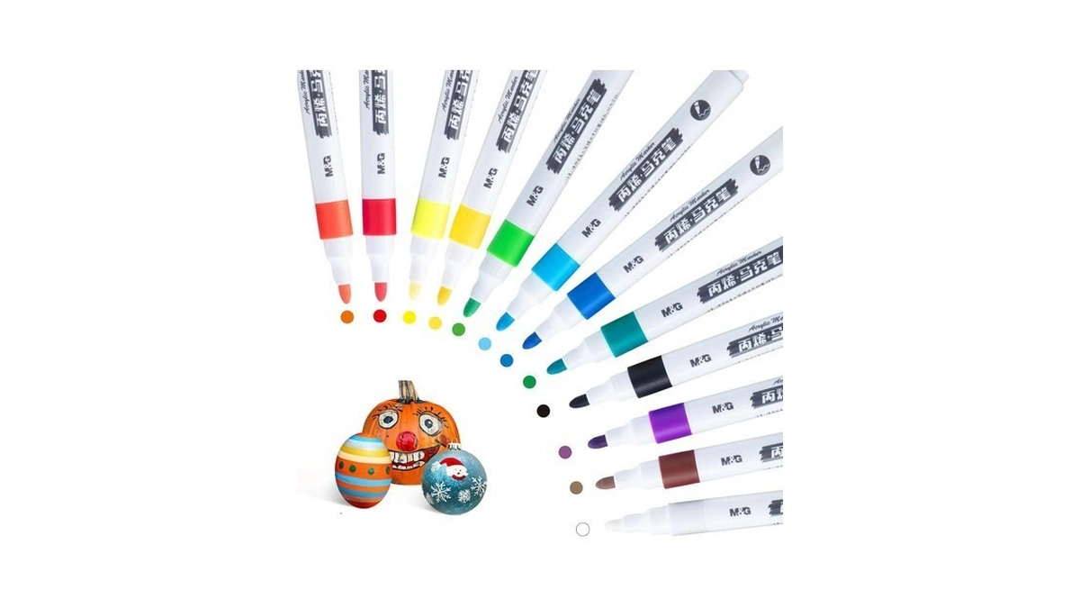 M&g Acrylic Paint Pens Markers Stocking Stuffers, 12 Colors With