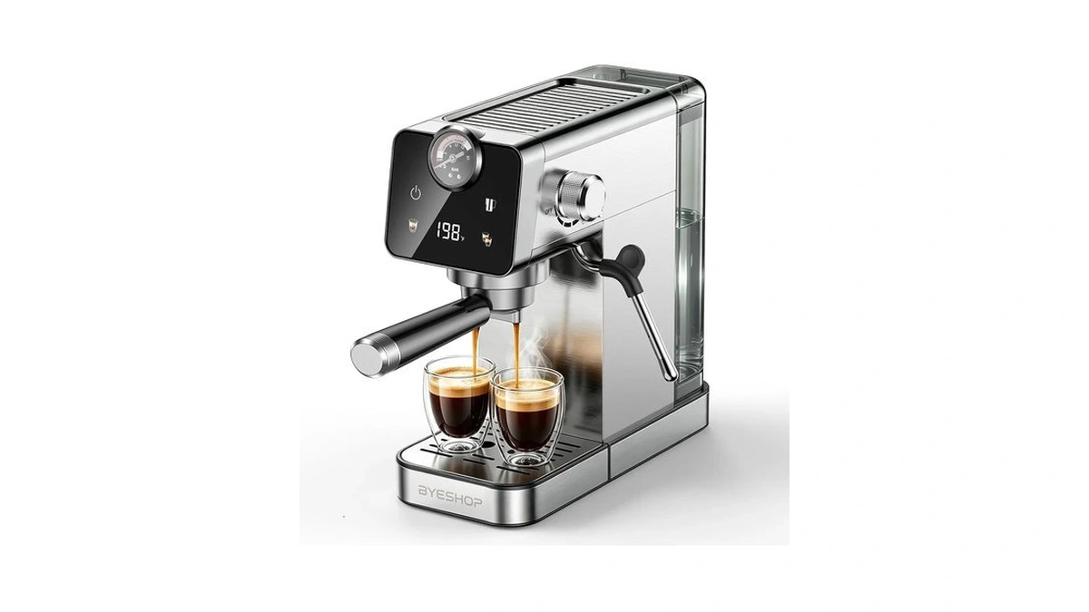Byeshop 20 Bar Compact Espresso Coffee Machines With Milk Frother