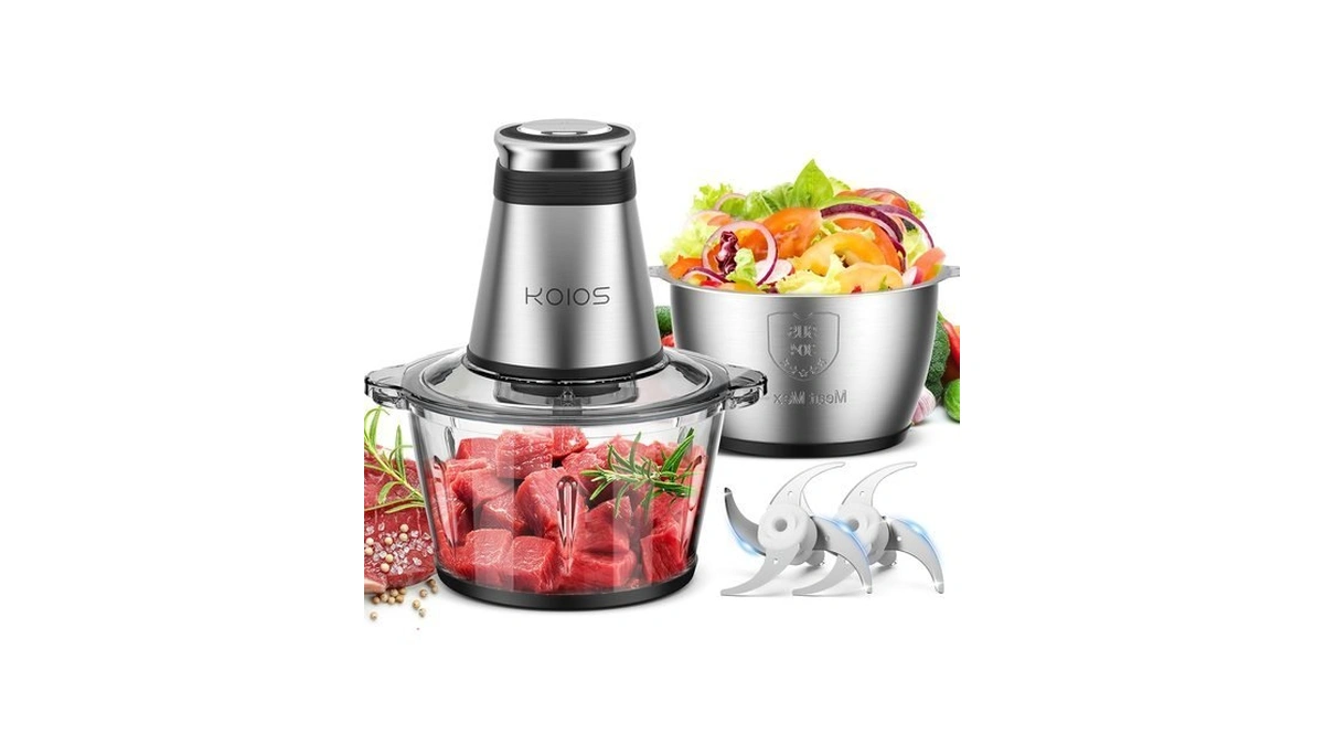 Koios Food Processor, 500w Electric Food Chopper With 2 Bowls