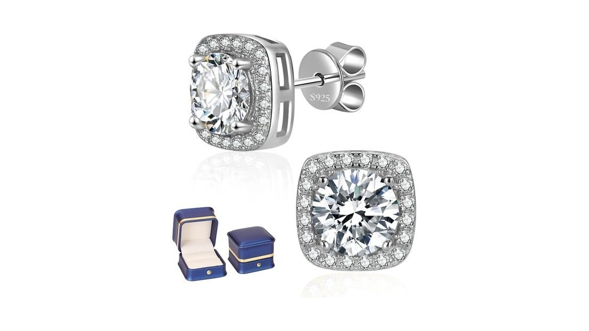 Moissanite Earrings For Women Men, 1ct-4ct Def Color Moissanite Stud