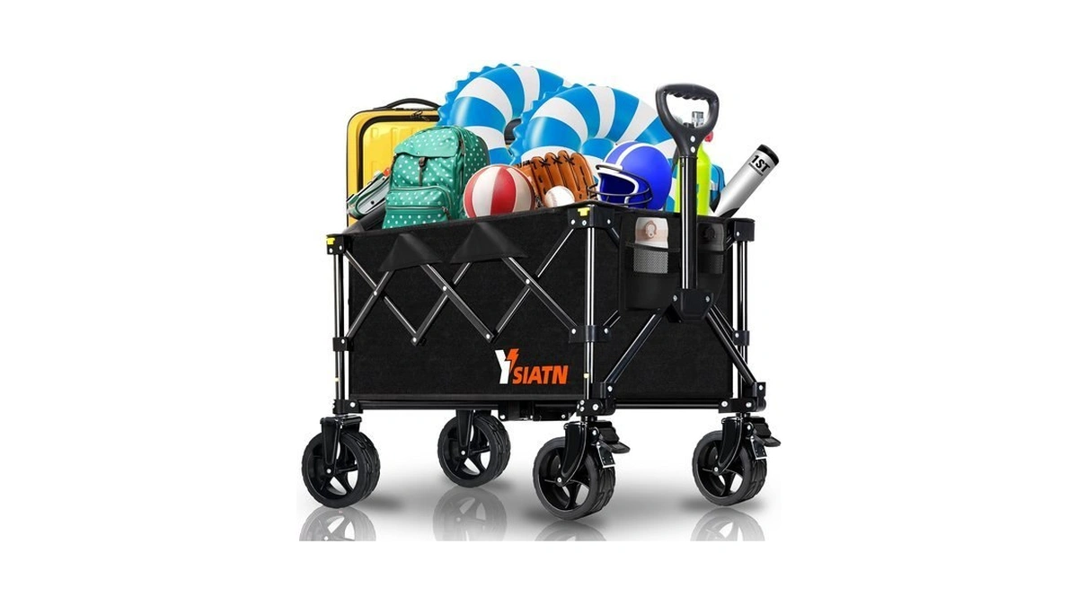 Collapsible Wagon Cart With Wheels Foldable, Folding Wagons Carts With