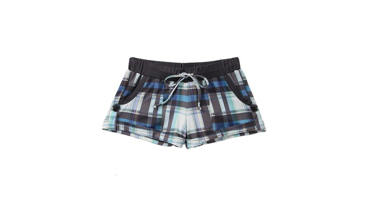 Roseseek Women's Y2k Gingham Plaid Mini Shorts Low Rise Elastic