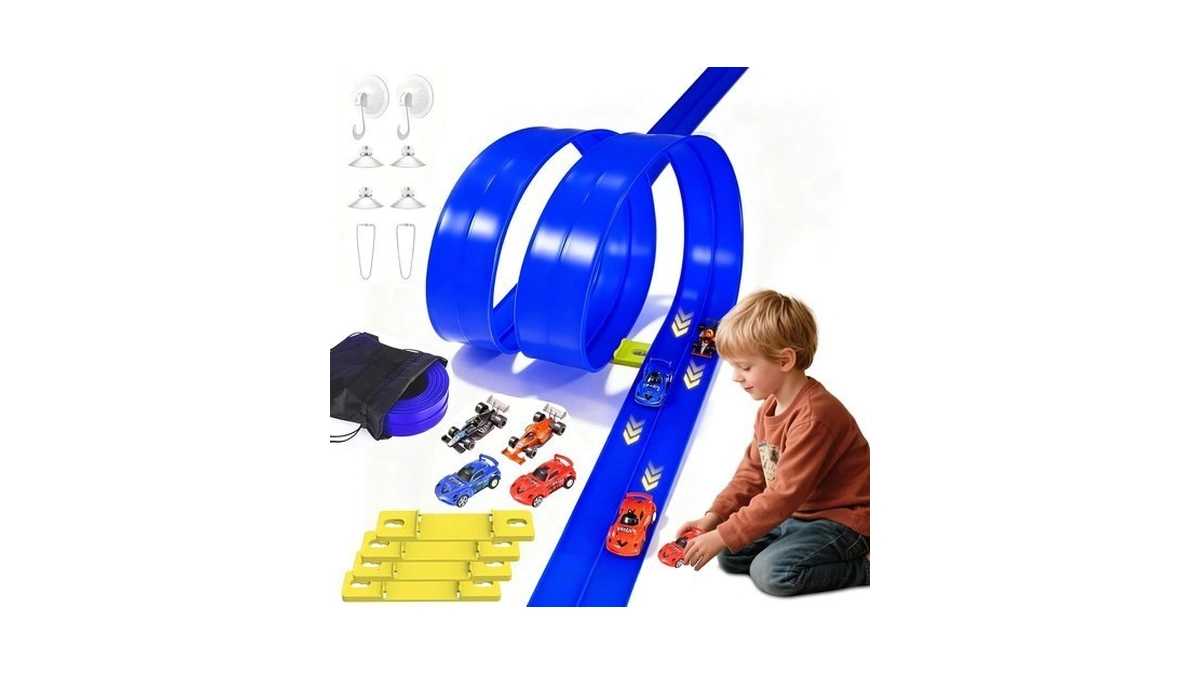 Flexible Race Track Toys For Kids: 20 Ft Flex Race