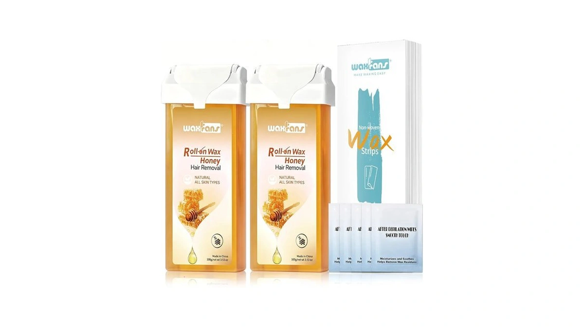 Waxfans Roll On Wax Refill Kit, 2 Honey Wax Rollers