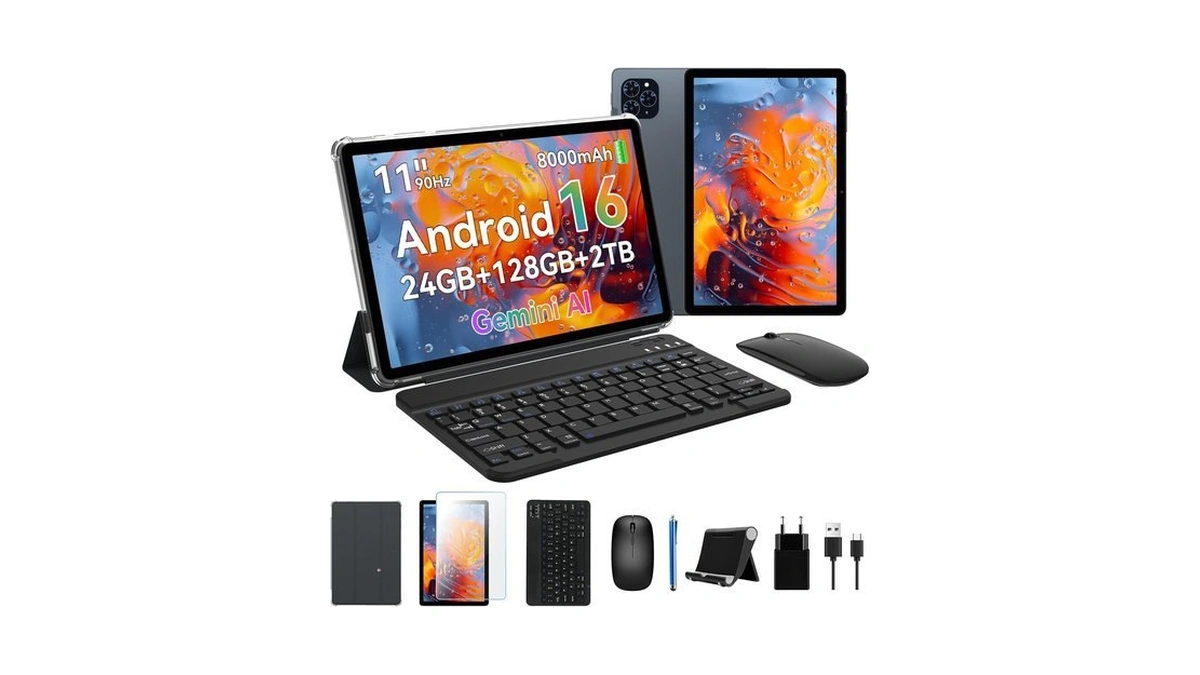 11 Inch Android 16 Tablet With Keyboard, 24gb Ram, 256gb,