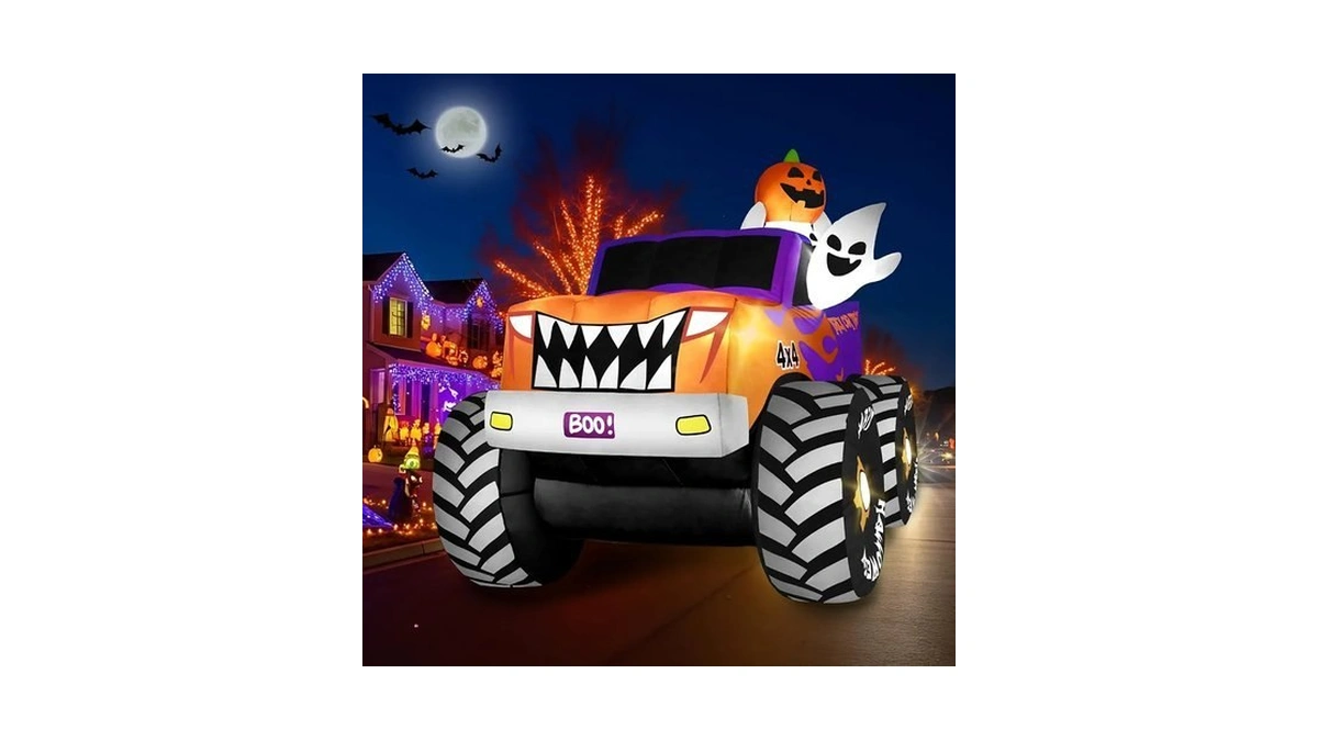 Zukakii 8ft Long Halloween Inflatables Decoration Outdoor Monster Truck Car