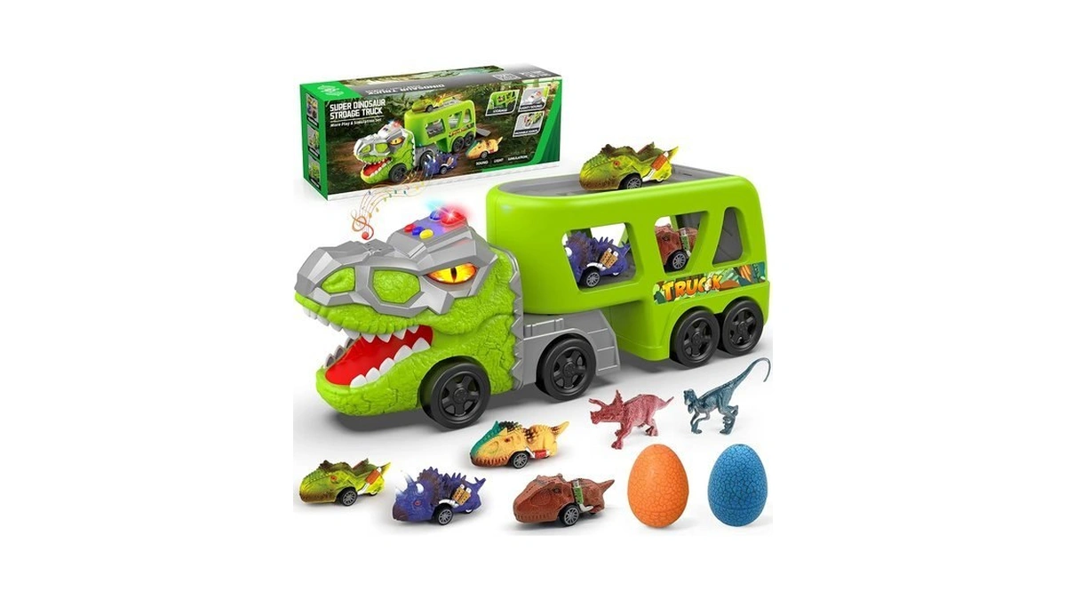 9 In 1 Dinosaur Toys For Kids 3-5, Transport Dinosaur