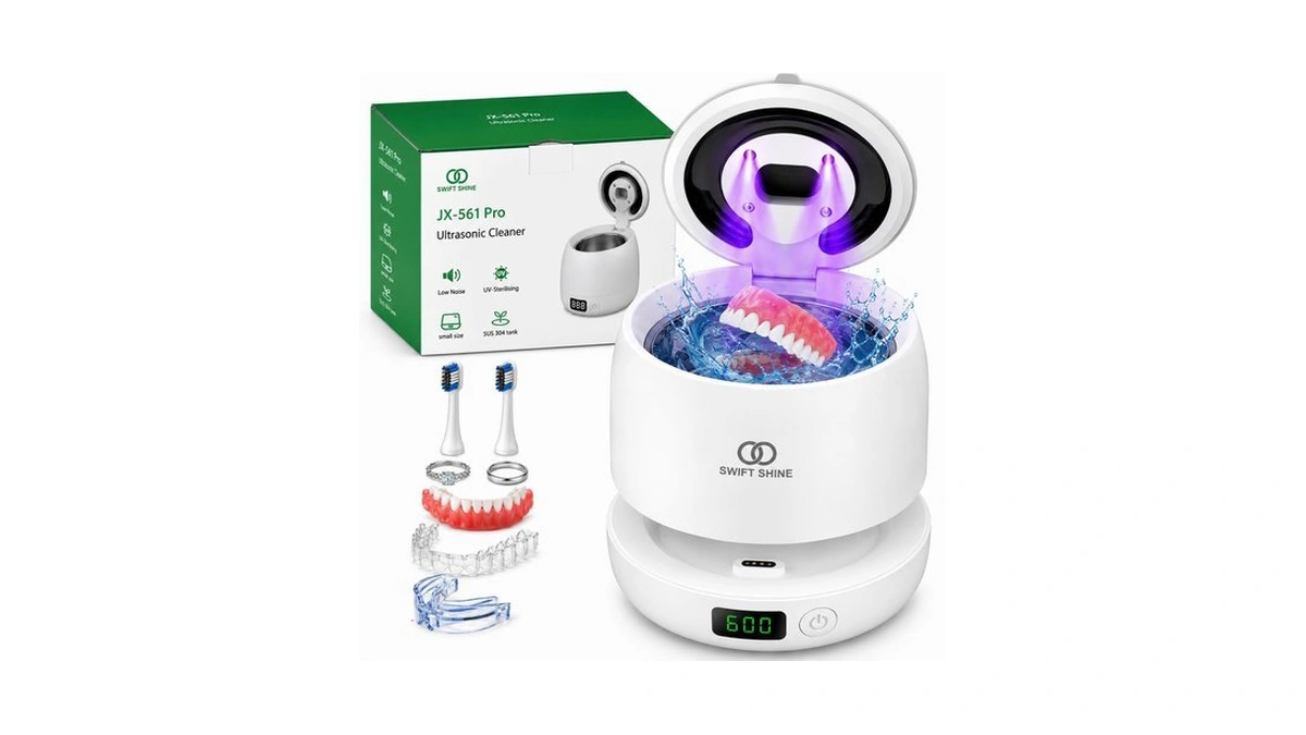 Ultrasonic Retainer Cleaner Jx-561 Pro, 45khz With Removeable Base, Uv-c,