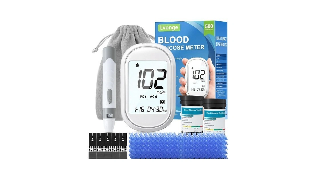 Glucose Monitor Kit, Diabetes Testing Kit With 100 Test Strips