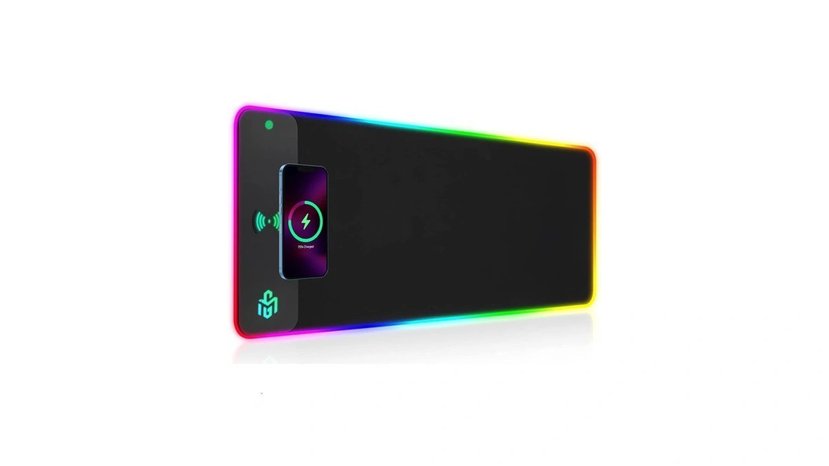 Gim Wireless Charging Rgb Gaming Mouse Pad 15w, Led Mouse