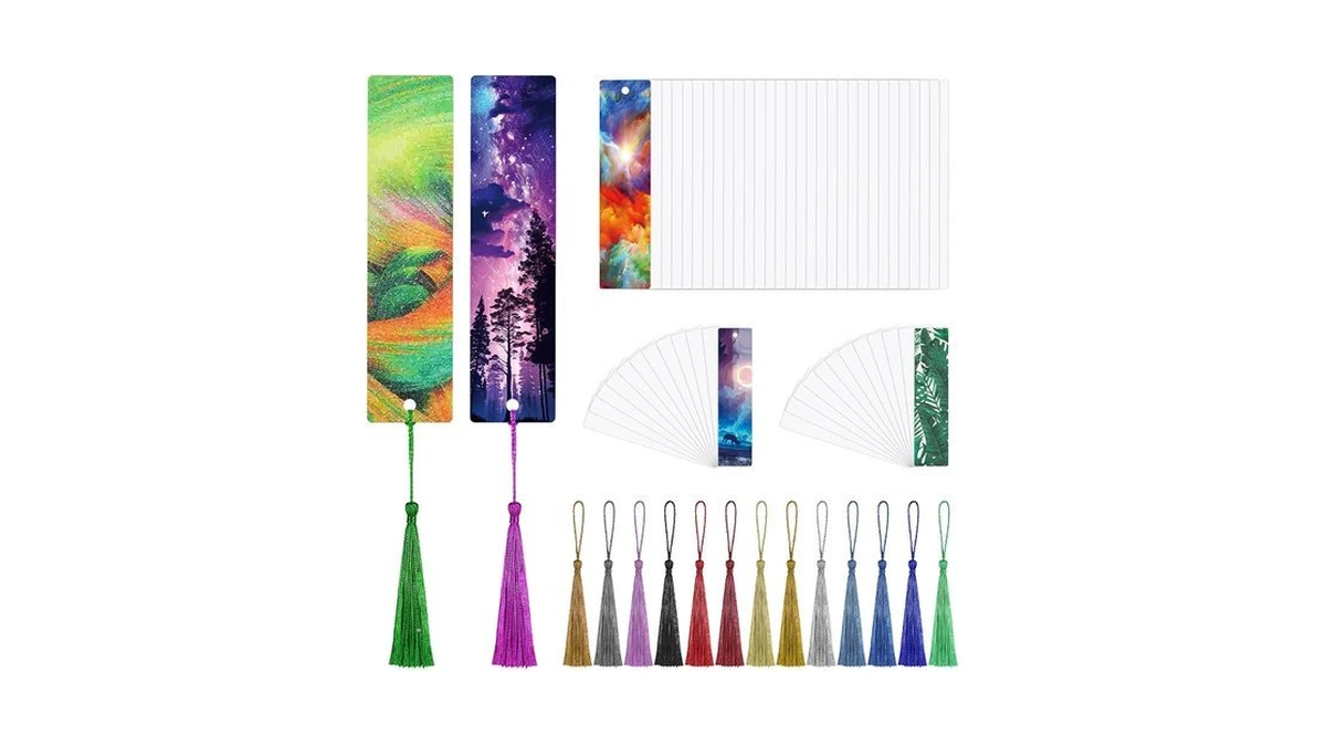 100 Pcs Sublimation Bookmark Blank With Hole And Colorful Tassels