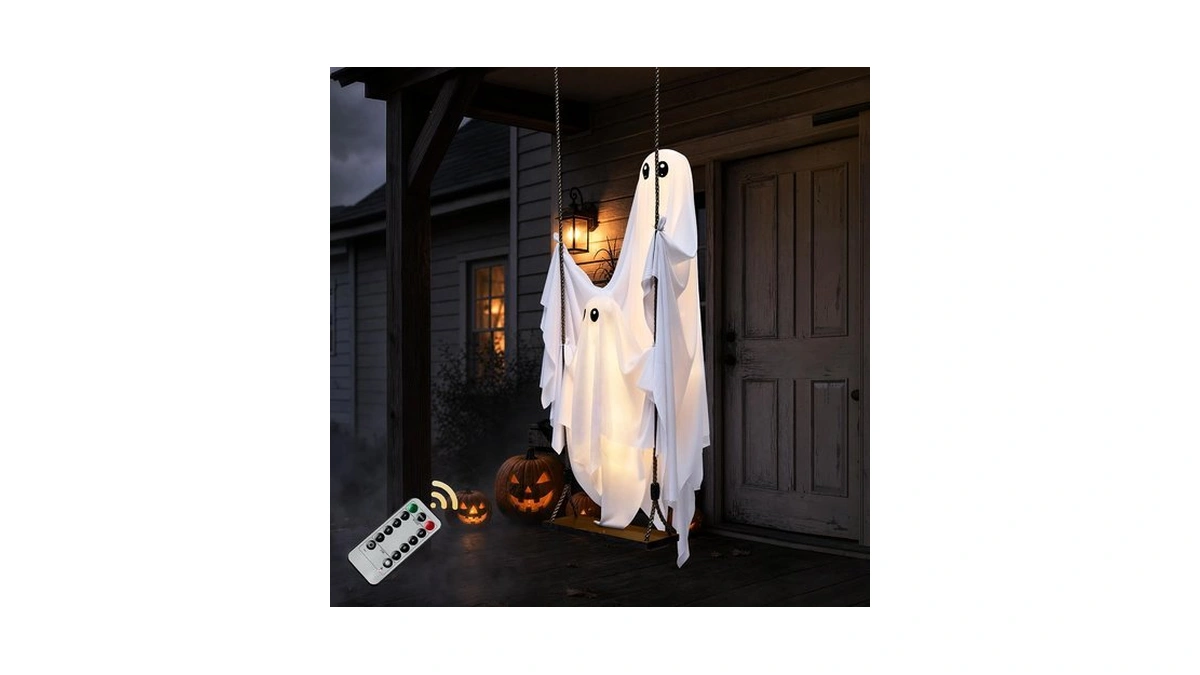 Halloween Decorations Outdoor, 4.3ft Swinging Ghost Hanging Decor