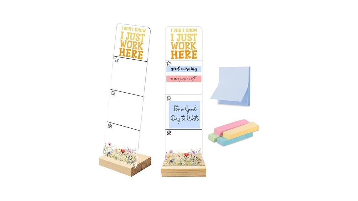 Sticky Notes Monitor Memo Board With Removable Wooden Base I