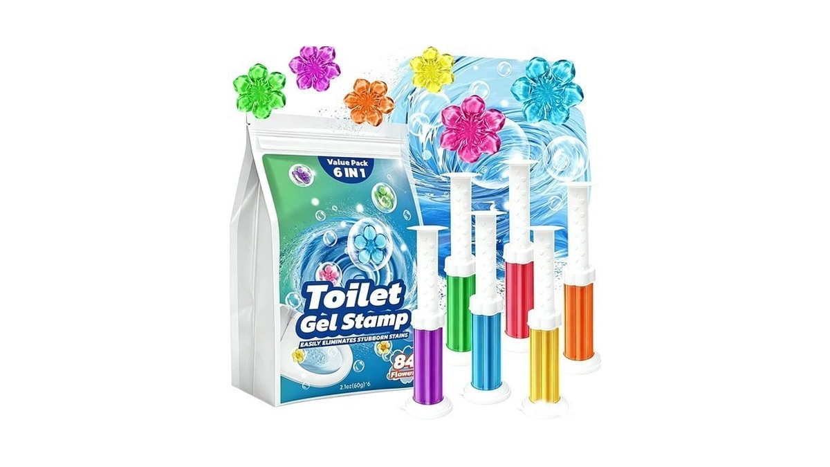 Gihen 84 Flowers Toilet Cleaner Gel Stamps- (6 In 1)