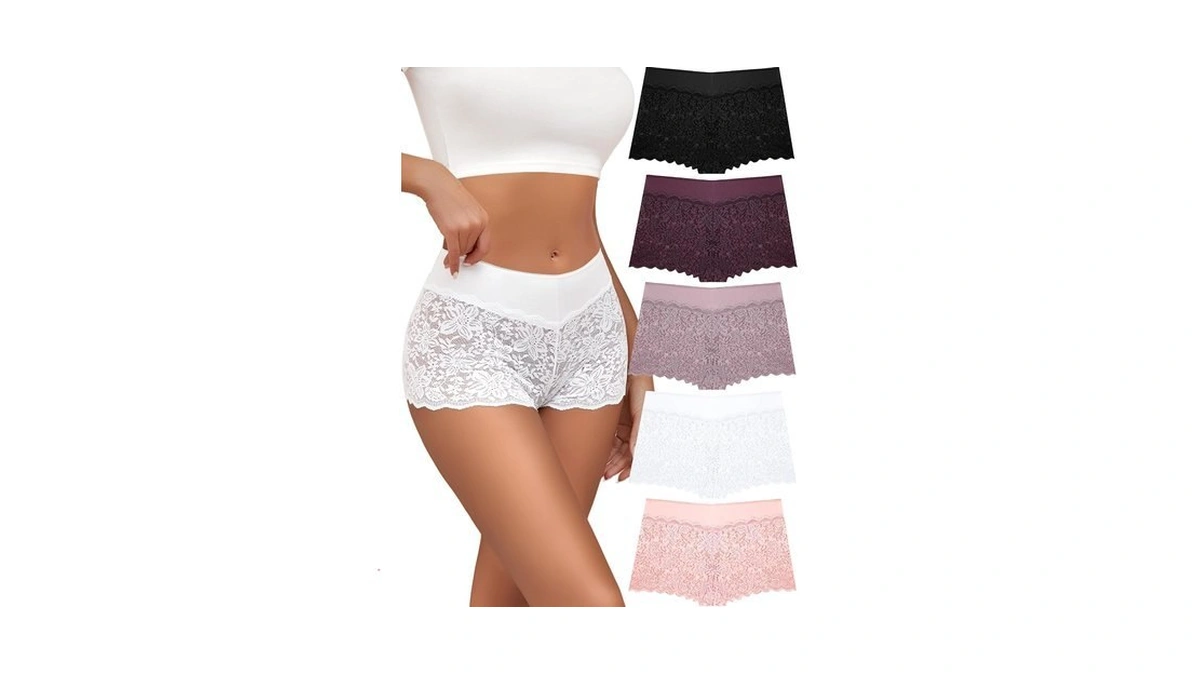 All Of She Lace Boyshort Sexy Underwear Womens Panties Plus