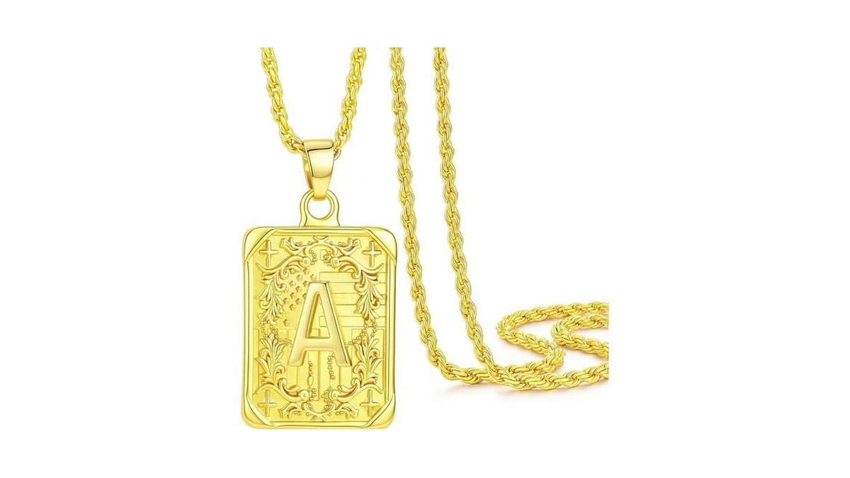Zomcrkyn Initial Letter Necklace Pendant Necklace For Men Women