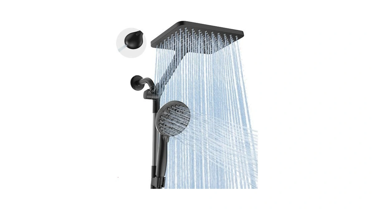 Dual Handheld Shower Head Combo, 2-in-1 Rain Shower Heads System
