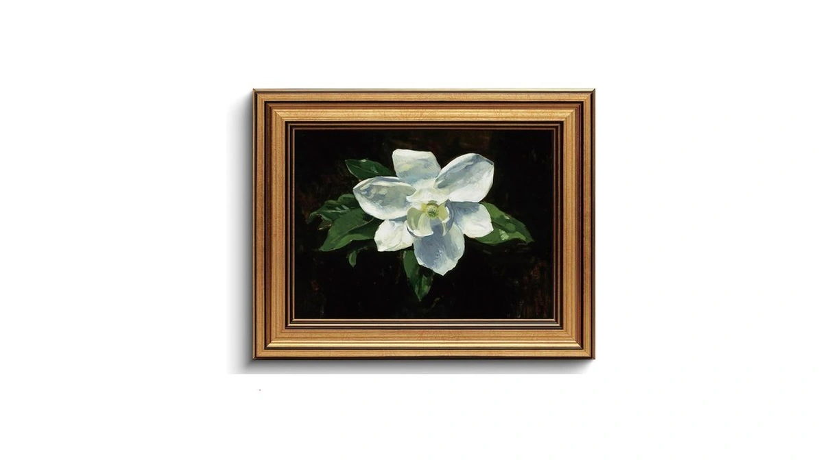 Makeright Gold Framed Wall Art Vintage Wall Decor Magnolia Canvas