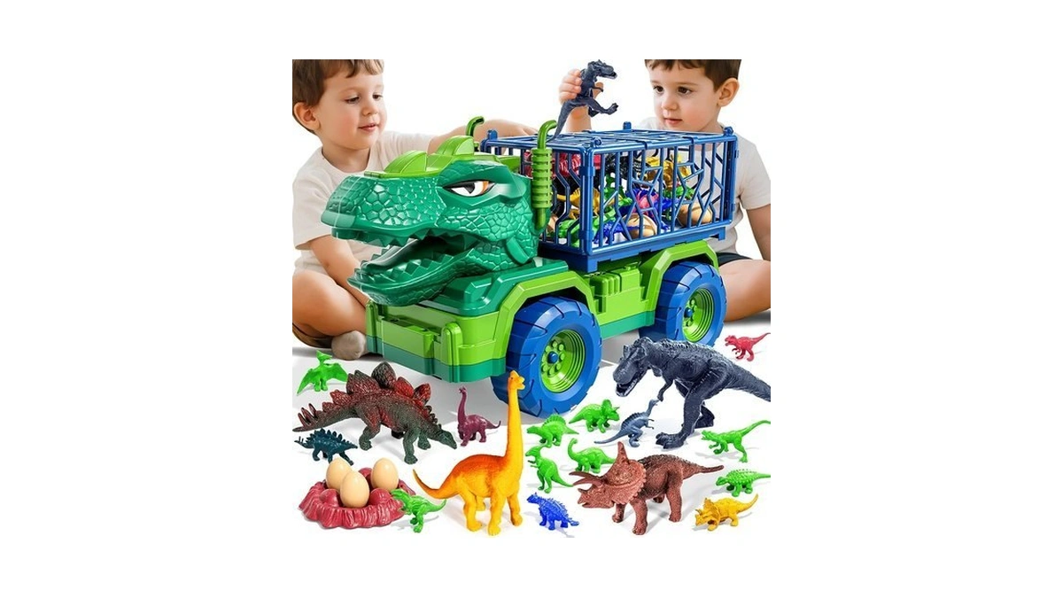 Guminnara 22 In 1 Toddler T-rex Dinosaur Truck Toy Set