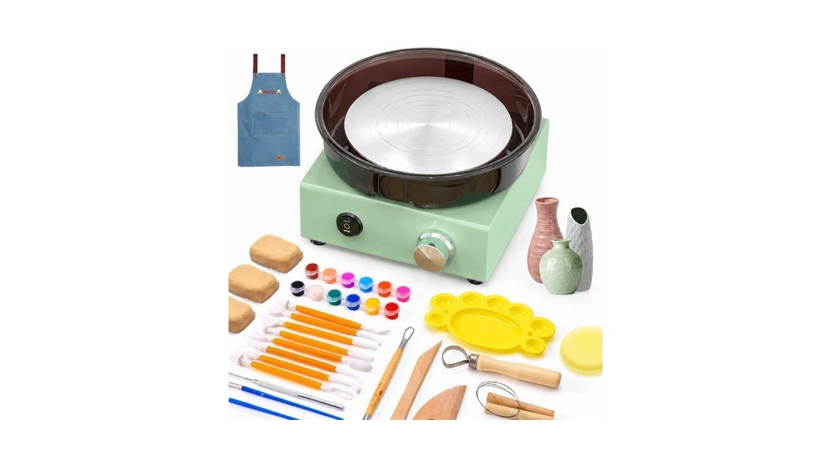 Alldeer Mini Pottery Wheel For Kids, Beginners, Adults, All-in-one Kit