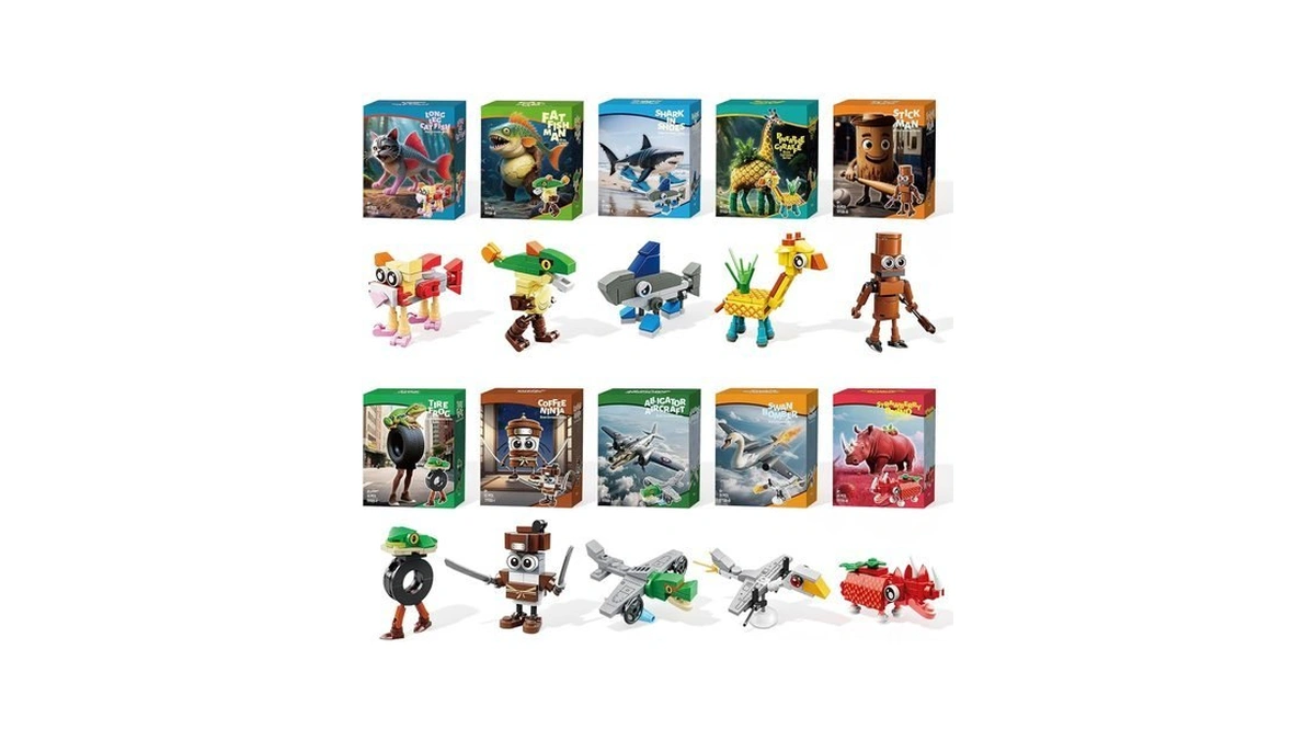 Hahaspil Brainrot Toys Building Blocks Set For Kids, 10 Unique