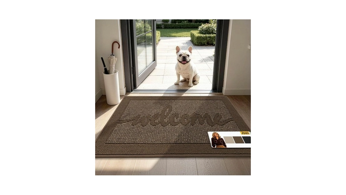 Jsei Welcome Door Mat 24"x 36", Brown