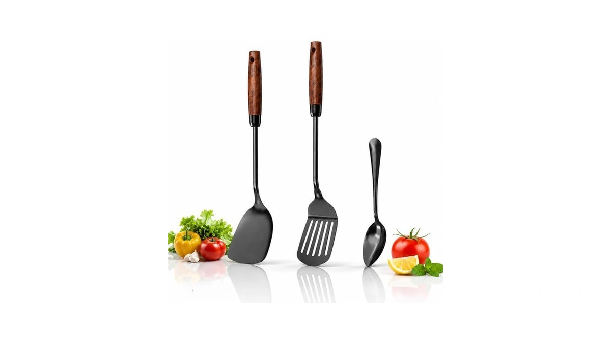 Zrhi Titanium Spatula Set (3-piece) – Metal Wok Spatula &