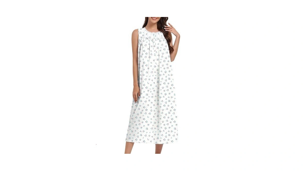 Fmirreo Cotton Nightgowns For Women Sleeveless Tank Night Gown Soft