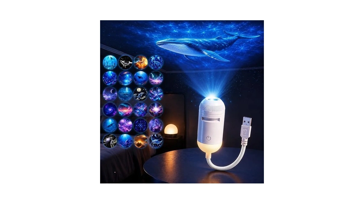 2-in-1 Galaxy Projector Night Light,usb Star Projector With Adjustable Brightness,