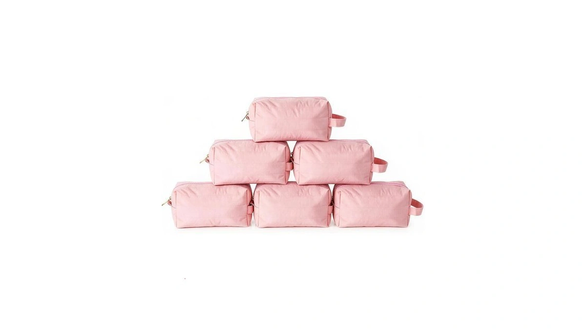 Luckycici Bridesmaid Gifts 6pcs Small Makeup Bag Set Toiletry Bag