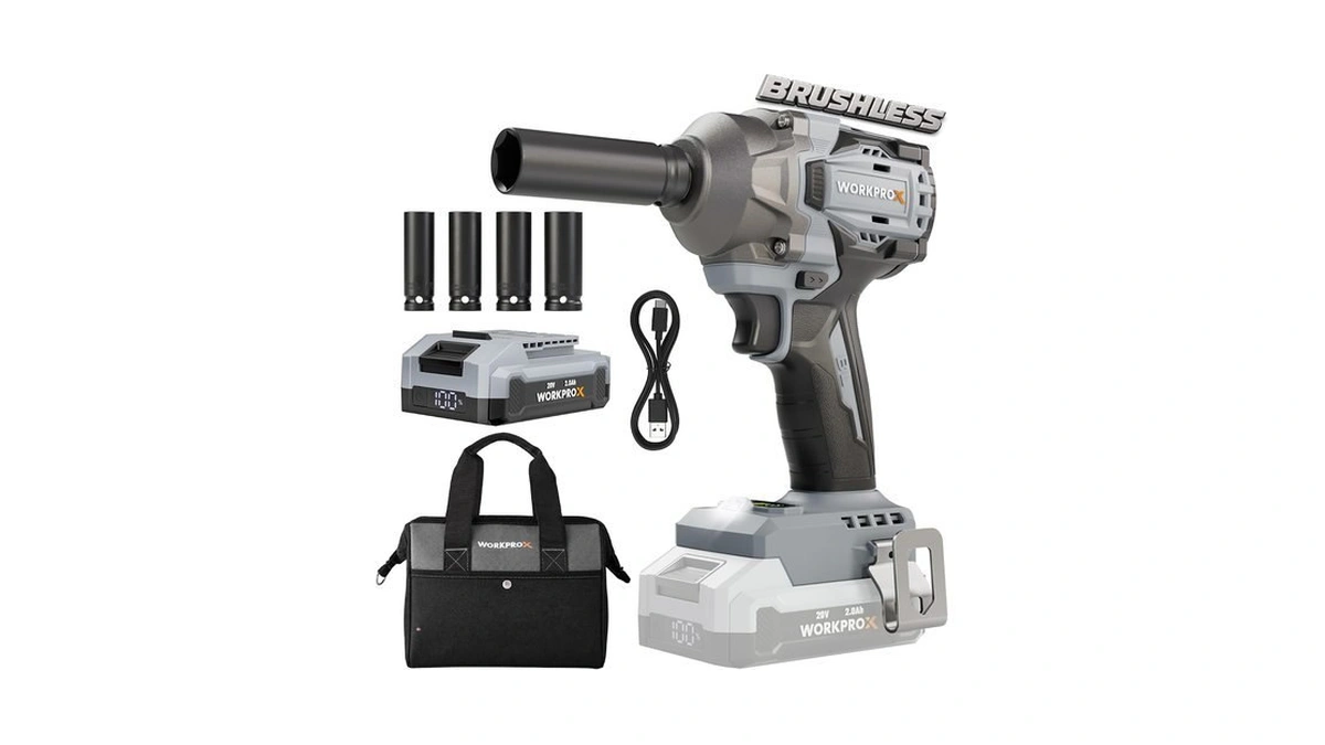 Workprox 20v Brushless Cordless Impact Wrench, 440 Ft-ibs 1/2 Impact