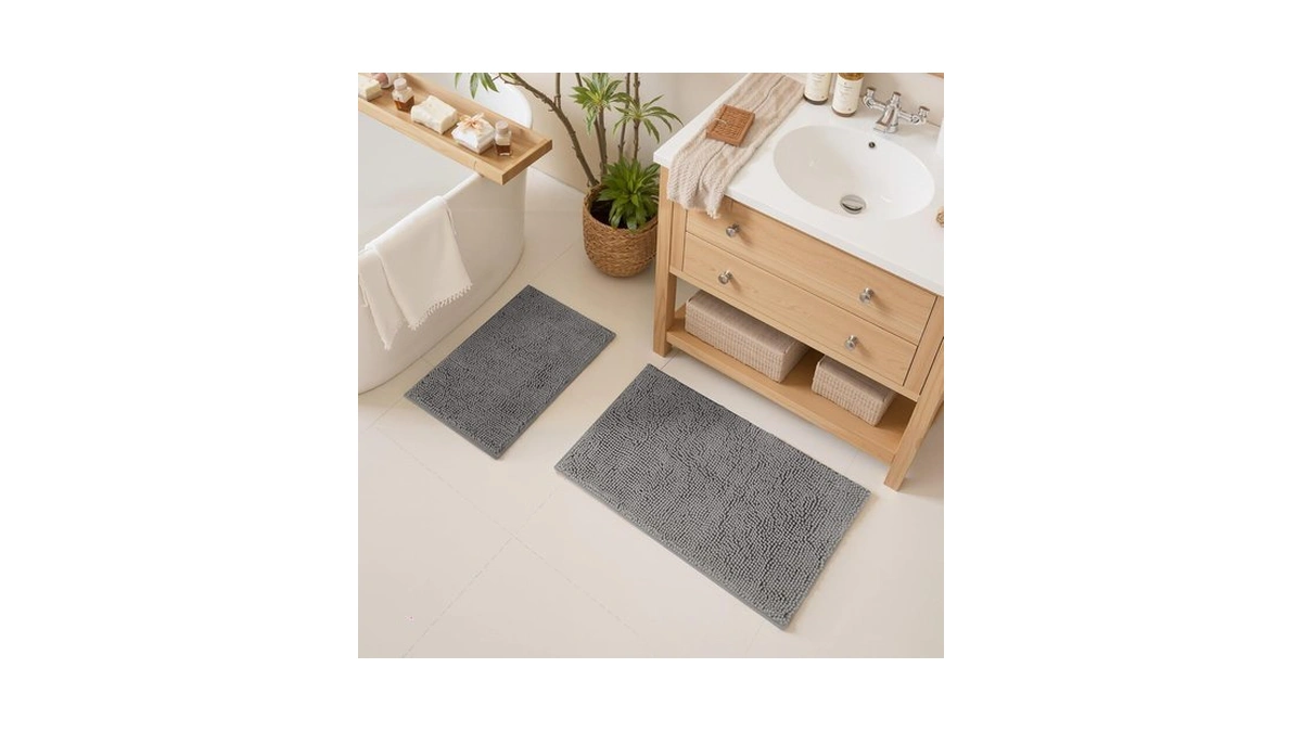 Cupic Cupid Chenille Bath Mat Sets Of 2, Non Slip