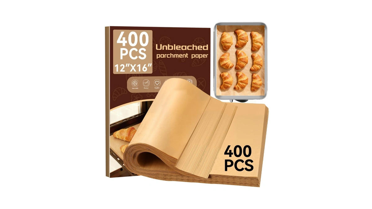 Yuanye 400pcs Parchment Paper Baking Sheets, 12"x16" Unbleached Precut Half